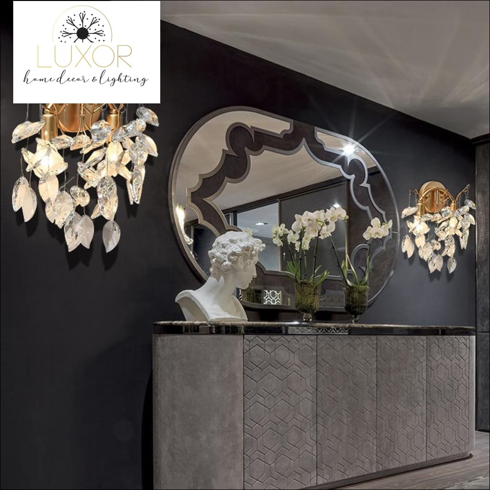 wall lighting Leaf Crystal Wall Sconce - Luxor Home Decor & Lighting