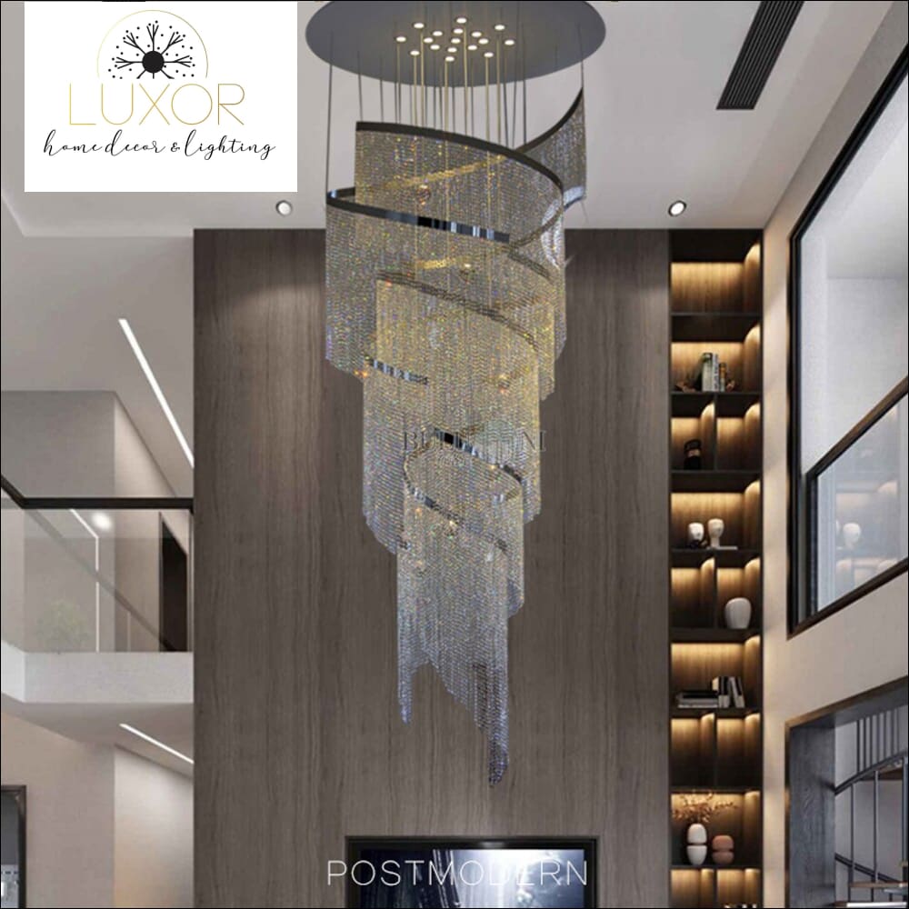 Lenise Spiral Crystal Chandelier - chandeliers