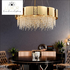 chandelier Lenora Gold Crystal Chandelier - Luxor Home Decor & Lighting