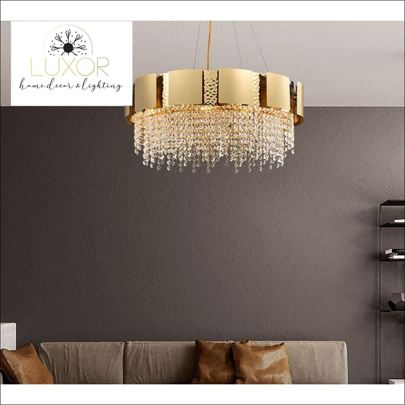 chandelier Lenora Gold Crystal Chandelier - Luxor Home Decor & Lighting