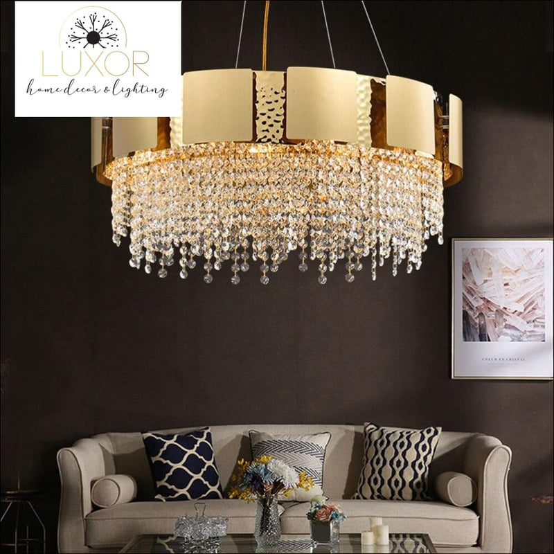 chandelier Lenora Gold Crystal Chandelier - Luxor Home Decor & Lighting