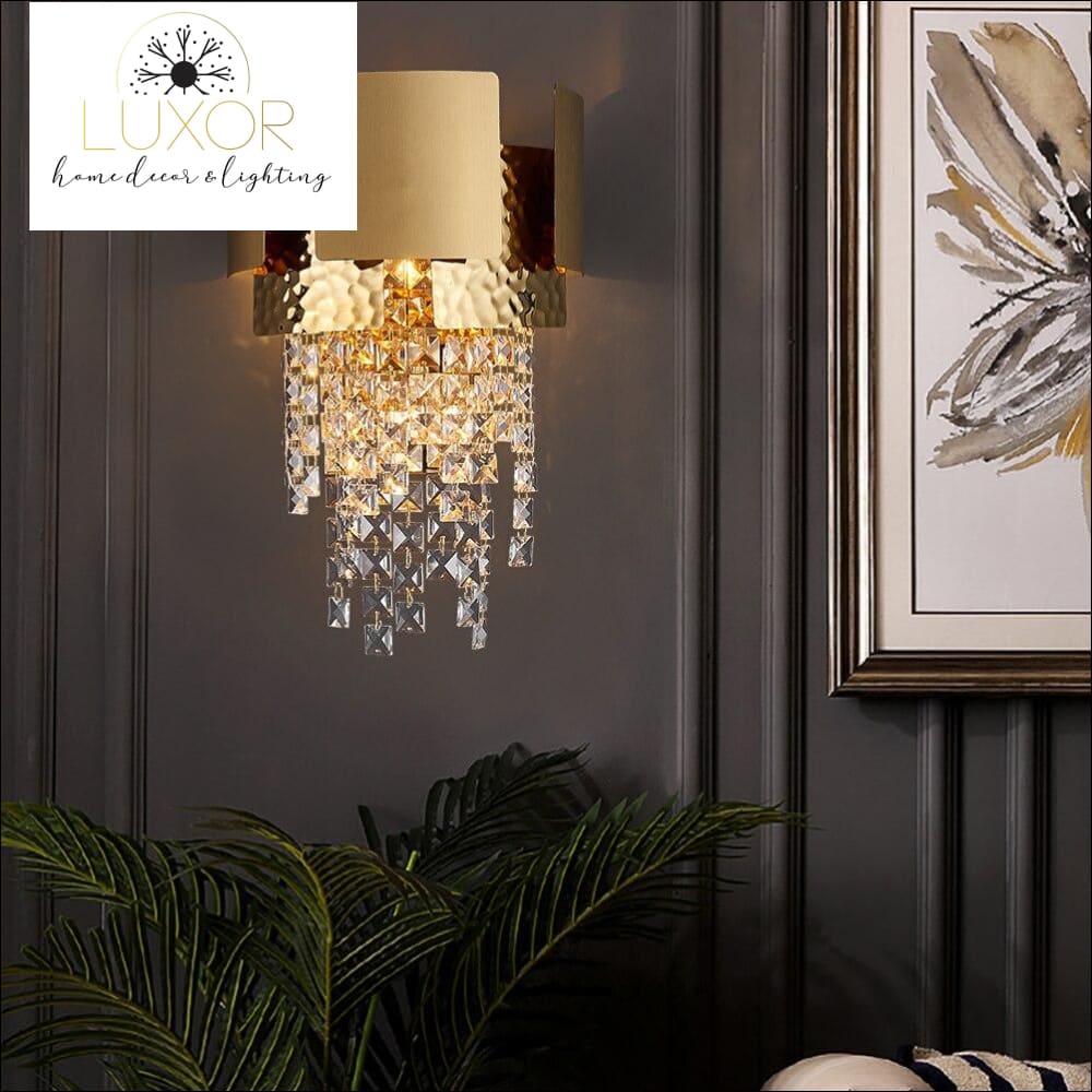 wall lighting Lenora Gold Crystal Wall Sconce - Luxor Home Decor & Lighting