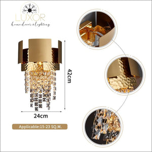 wall lighting Lenora Gold Crystal Wall Sconce - Luxor Home Decor & Lighting