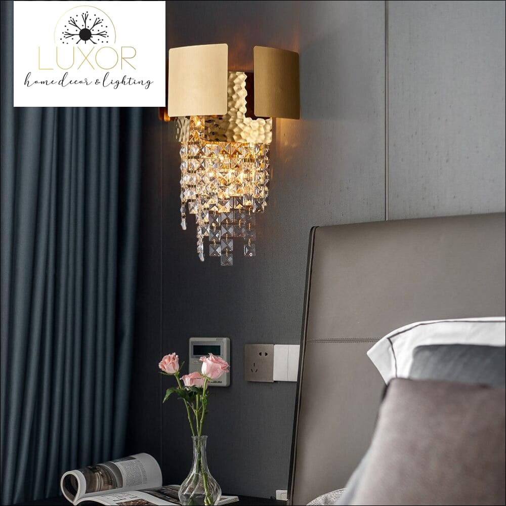wall lighting Lenora Gold Crystal Wall Sconce - Luxor Home Decor & Lighting
