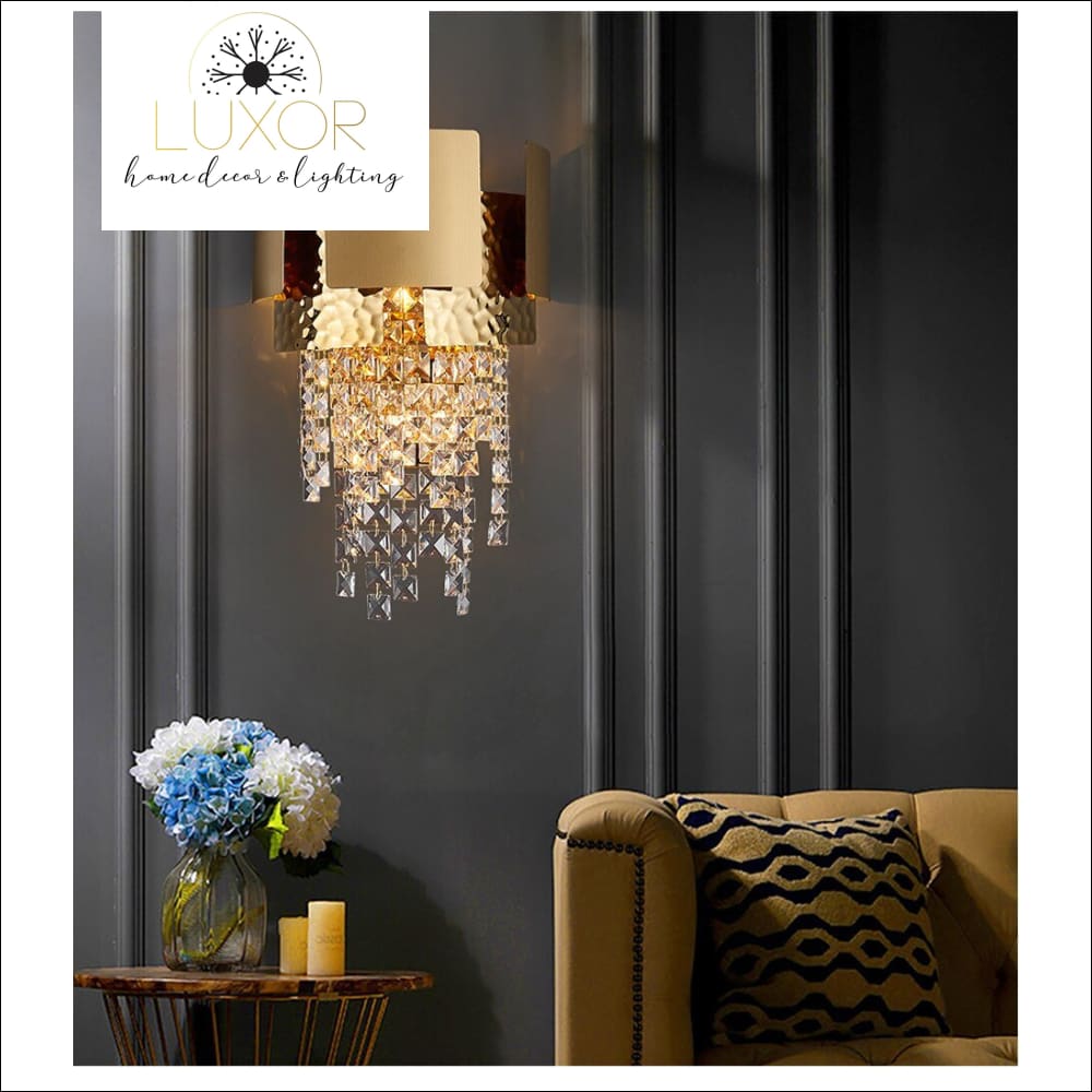 wall lighting Lenora Gold Crystal Wall Sconce - Luxor Home Decor & Lighting