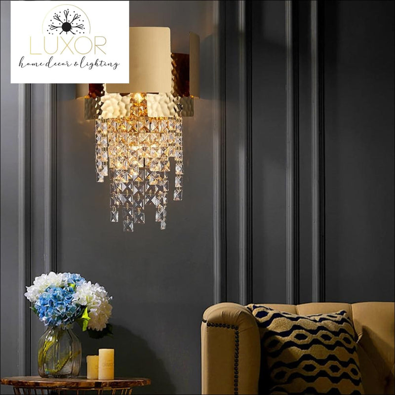 wall lighting Lenora Gold Crystal Wall Sconce - Luxor Home Decor & Lighting