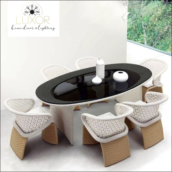 Lensi Modern 7 Piece Outdoor Dining Set - Outdoor Seating