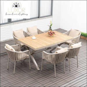 Lesmon 7 Piece Teak Outdoor Dining Set - Outdoor Seating
