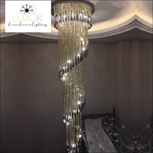 chandeliers Leuther Spiral Crystal Chandelier - Luxor Home Decor & Lighting