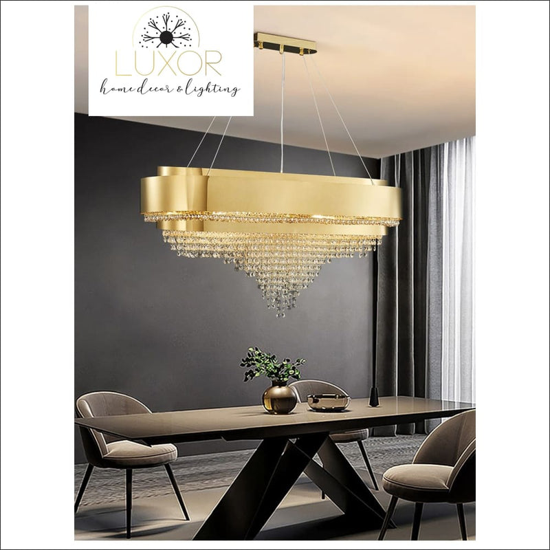 Levine Gold Crystal Chandelier - chandeliers