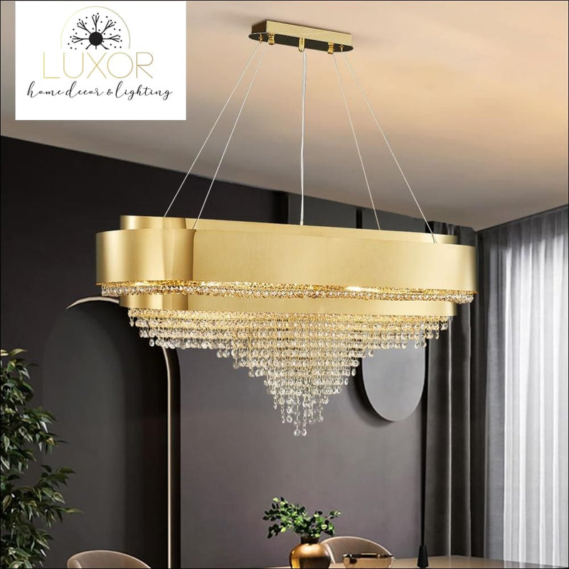 Levine Gold Crystal Chandelier - chandeliers