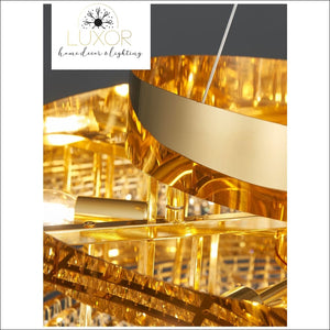 Levine Gold Crystal Chandelier - chandeliers