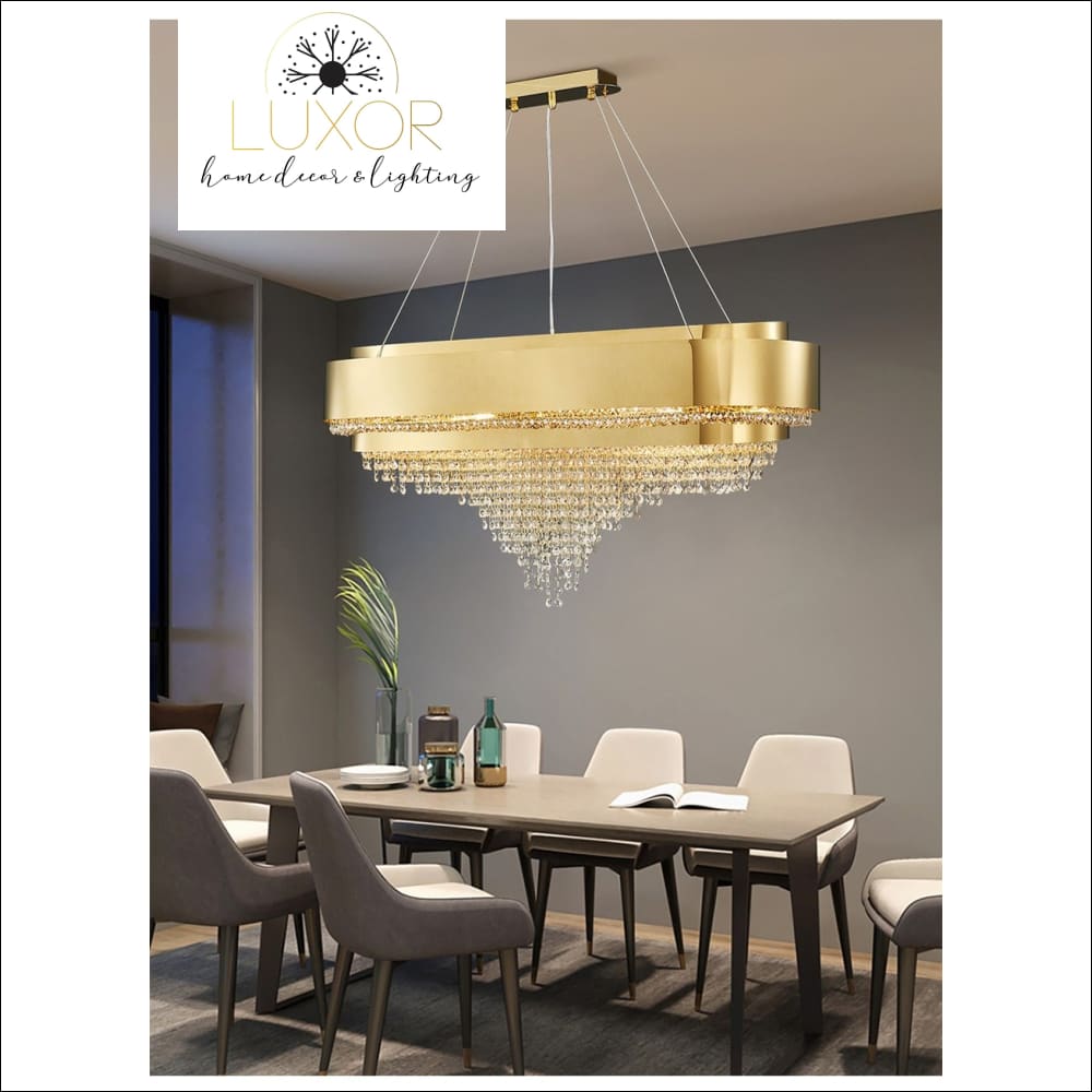 Levine Gold Crystal Chandelier - chandeliers