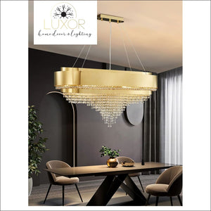 Levine Gold Crystal Chandelier - chandeliers