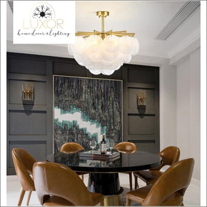 chandeliers Leviz Frosted Glass Chandelier - Luxor Home Decor & Lighting