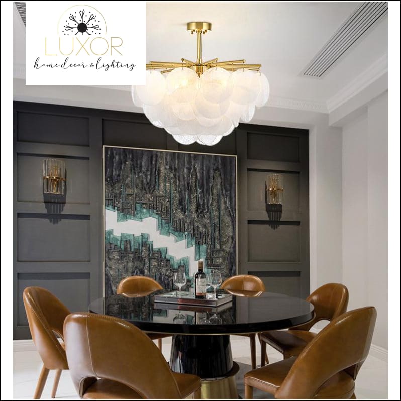 chandeliers Leviz Frosted Glass Chandelier - Luxor Home Decor & Lighting