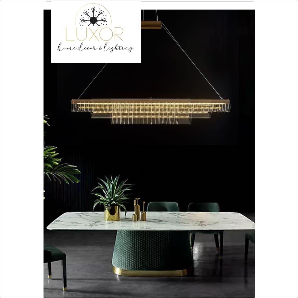 chandelier Lexir Modern Linear Hanging Lamp - Luxor Home Decor & Lighting