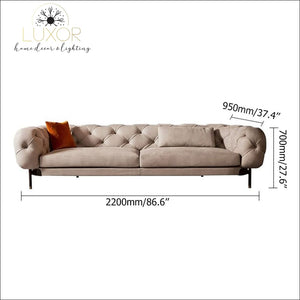 Lida Velvet Upholstered Tufted Sofa