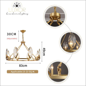 chandeliers Lisandra Lustre Crystal Chandelier - Luxor Home Decor & Lighting