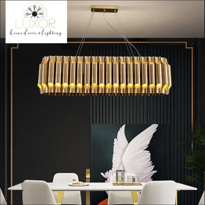 Listori Gold Rectangular Chandelier - chandelier