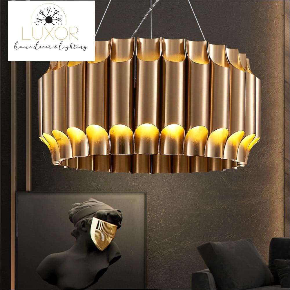 Listori Gold Round Chandelier - chandeliers