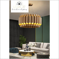 Listori Gold Round Chandelier - chandeliers