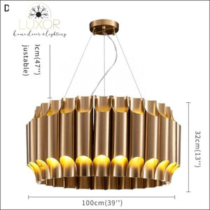 Listori Gold Round Chandelier - Dia100H32cm 88lights / Cool White - 6000k / Cool light 6000K - chandeliers