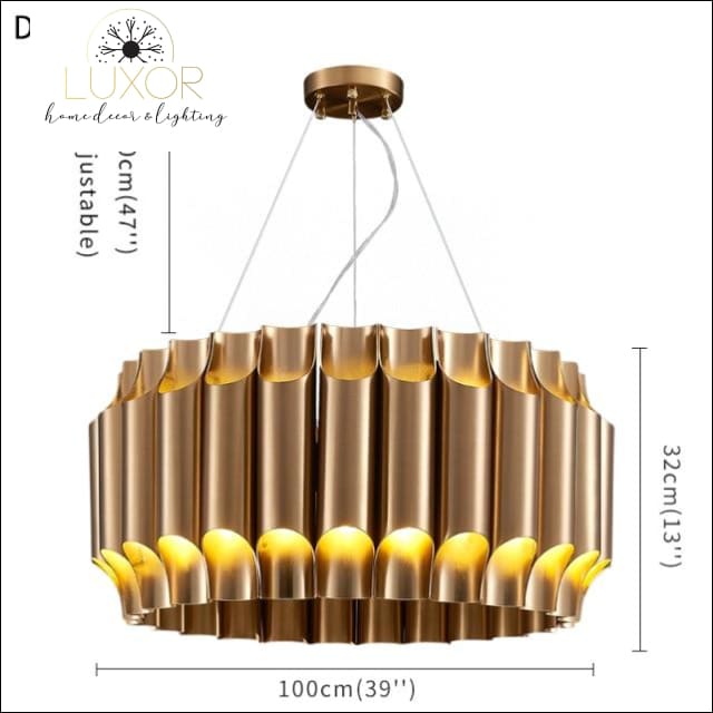 Listori Gold Round Chandelier - Dia100H32cm 88lights / Cool White - 6000k / Cool light 6000K - chandeliers