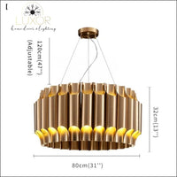 Listori Gold Round Chandelier - Dia80 H32cm 72lights / Warm White - 3000k / Warm light 3000K - chandeliers