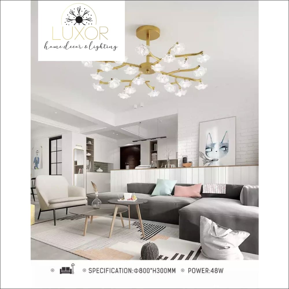 Chandeliers Lotus Crystal Chandelier - Luxor Home Decor & Lighting