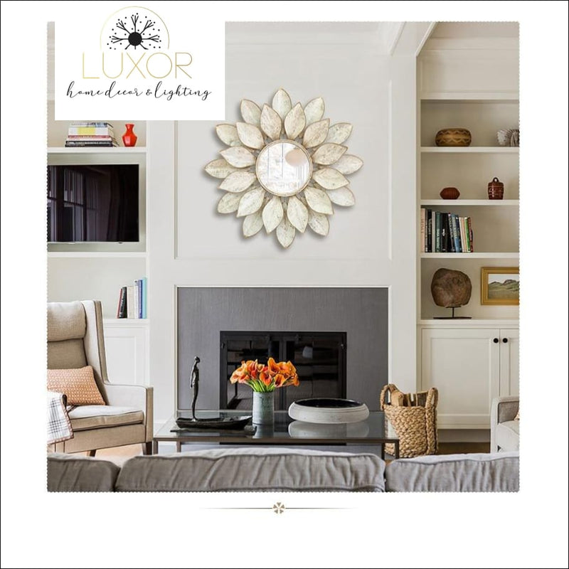 wall decor Lotus Mirror Metal Wall Decor - Luxor Home Decor & Lighting