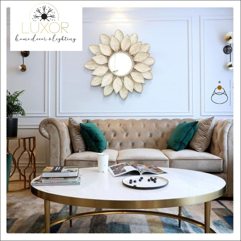 wall decor Lotus Mirror Metal Wall Decor - Luxor Home Decor & Lighting