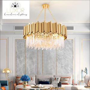 chandeliers Loxo Gold Crystal Chandelier - Luxor Home Decor & Lighting