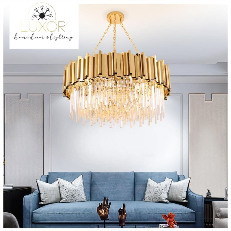 chandeliers Loxo Gold Crystal Chandelier - Luxor Home Decor & Lighting