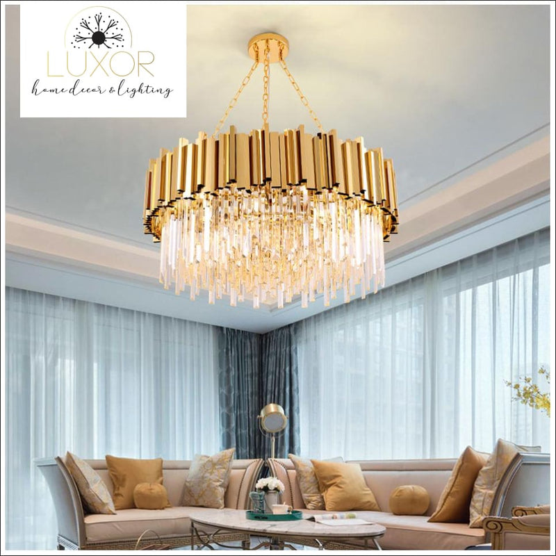 chandeliers Loxo Gold Crystal Chandelier - Luxor Home Decor & Lighting