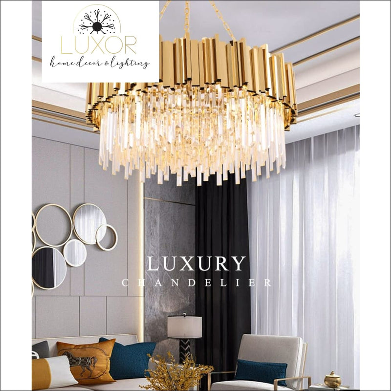 chandeliers Loxo Gold Crystal Chandelier - Luxor Home Decor & Lighting
