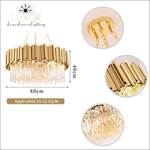 chandeliers Loxo Gold Crystal Chandelier - Luxor Home Decor & Lighting