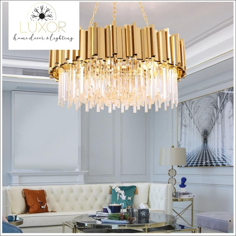 chandeliers Loxo Gold Crystal Chandelier - Luxor Home Decor & Lighting