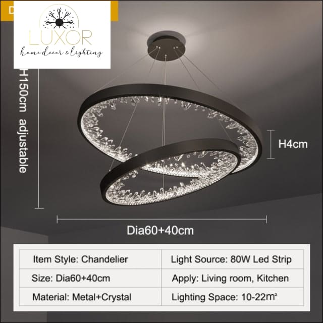 Lucile Modern Chandelier - Dia60x40cm / Warm Light 3000K - chandeliers
