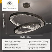 Lucile Modern Chandelier - Dia80x60cm / Warm Light 3000K - chandeliers