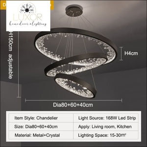Lucile Modern Chandelier - Dia80x60x40cm--A / Warm Light 3000K - chandeliers
