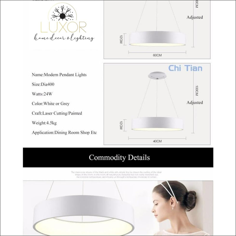 pendant lighting Luminaire Modern Hanging Pendant Lamp - Luxor Home Decor & Lighting