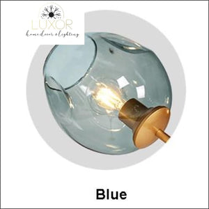 Lustre Glass Pendant Lamp - Blue / Black body / 3Heads - pendant lighting