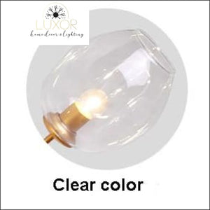 Lustre Glass Pendant Lamp - Clear color / Black body / 3Heads - pendant lighting