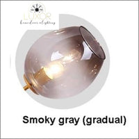 Lustre Glass Pendant Lamp - Smoky gray(gradual) / Golden body / 3Heads - pendant lighting
