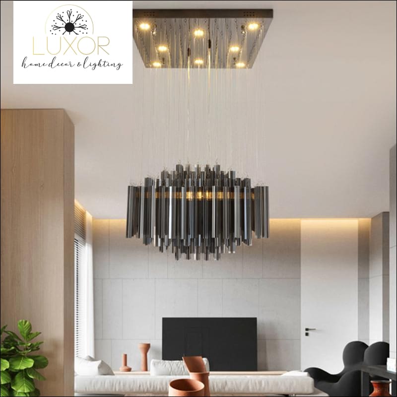 chandeliers Lux Smoky Gray Modern Crystal Chandelier - Luxor Home Decor & Lighting