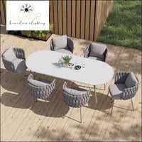 Bucari Modern 7 Piece Outdoor Dining Set - Outdoor Seating