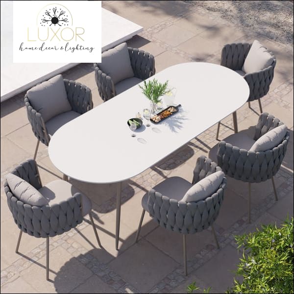 Bucari Modern 7 Piece Outdoor Dining Set - Outdoor Seating