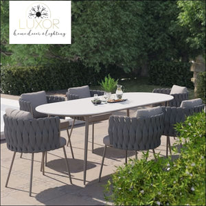 Bucari Modern 7 Piece Outdoor Dining Set - Outdoor Seating