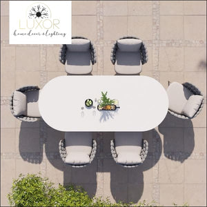 Bucari Modern 7 Piece Outdoor Dining Set - Outdoor Seating